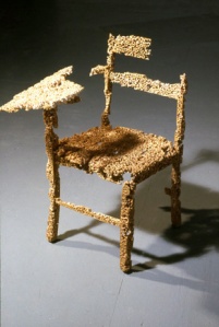 Friedman, Tom 1992 Untitled (view one) TFF9208 wooden school chair 34 x 22 x 22
